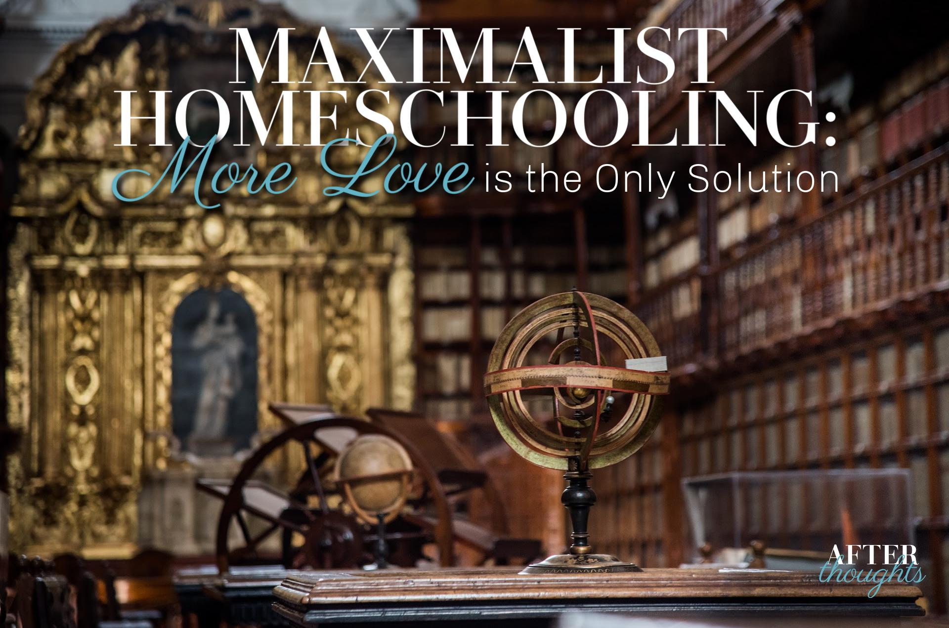 Maximalist Homeschooling: More Love is the Only Solution - Afterthoughts